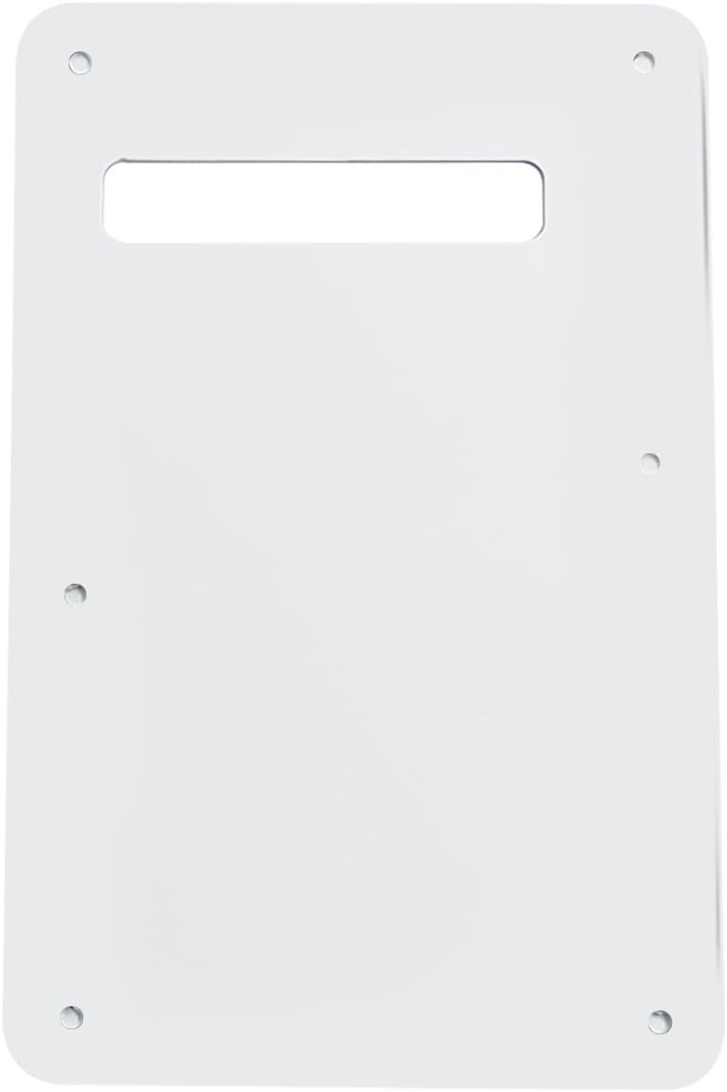 phrilam Store 6 Holes Guitar Back Plate Cavity Cover Pickguard for Fender Standard Stratocaster Strat ST Modern Style Electric Guitar,White 3ply - Image 3